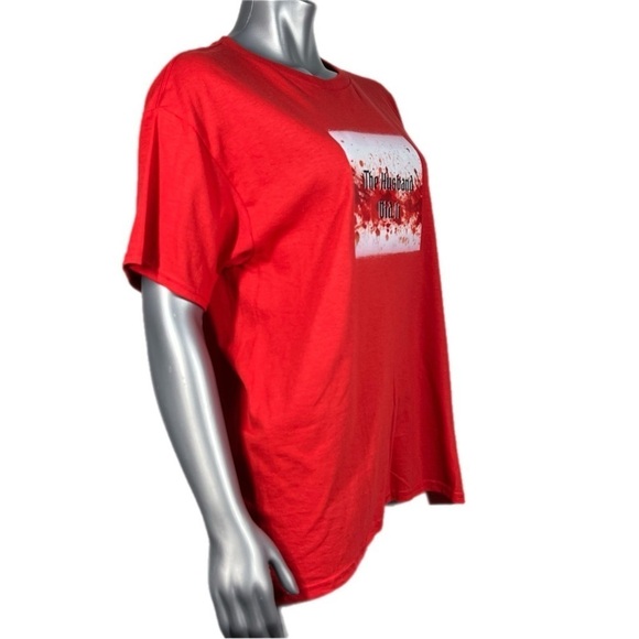 Red True Crime Short Sleeve T Shirt ‘The Husband Did It’ Graphic Print Top - Picture 3 of 10